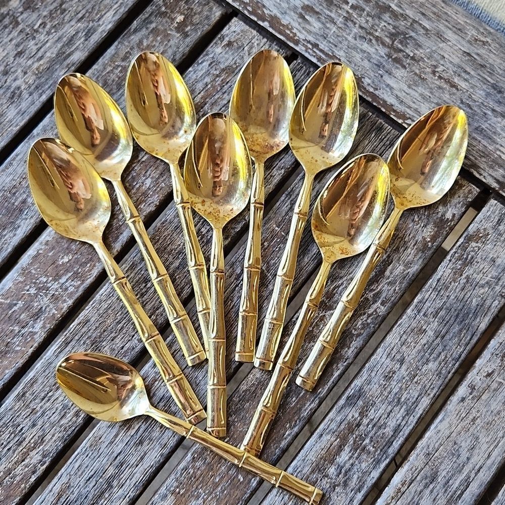 Bamboo Gold Stainless Japan Spoons set of 9